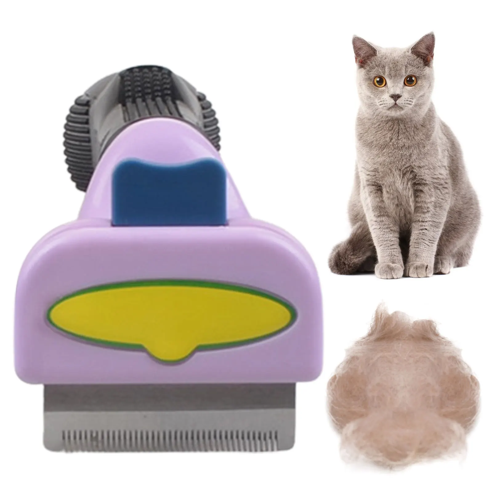 

Расческа для вычесывания домашних животных, щетка с лезвием из нержавеющей стали для груминга и ухода за питомцами