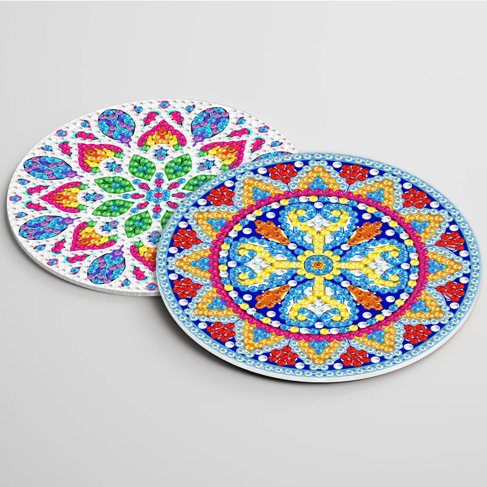 

8Pcs/set New 5D DIY Diamond Painting Coaster Mandala Drink Cup Cushion Non-slip Table Placemat Insulation Pad With Holder