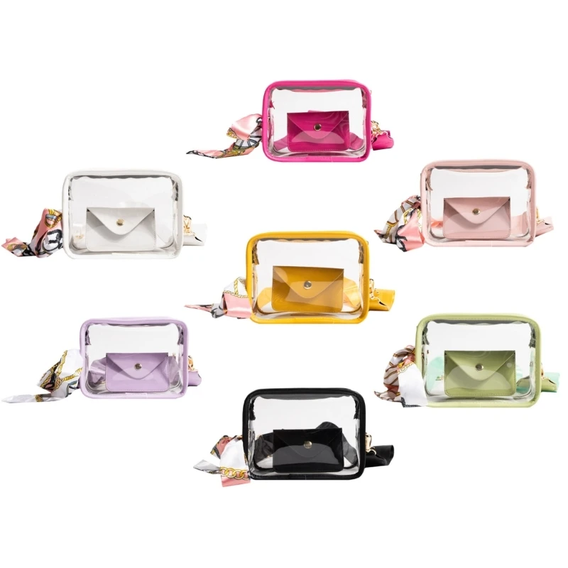 

Women Wide Strap Crossbody Bag Fashion Jelly Shoulder Bag Clear Purse Cute Messenger Bag Small Phone Bag for Concert