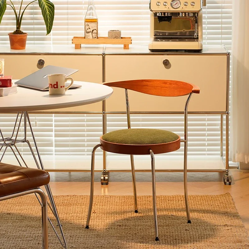 Современный скандинавский обеденный стул для гостиной деревянный с акцентом