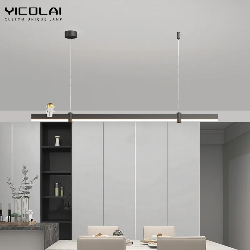 

Минималистичная подвеска в скандинавском стиле, вертикальная Подвеска для кухни, туалетной комнаты, спальни, гостиной, кабинета, домашние черные/белые декоративные лампы