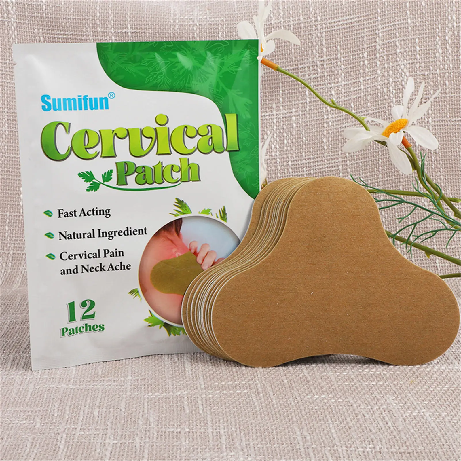 

12Pcs Neck Patch Joint Cervical Spondylosis Body Pain Relief Sticker Rheumatoid Wormwood Medical Plaster