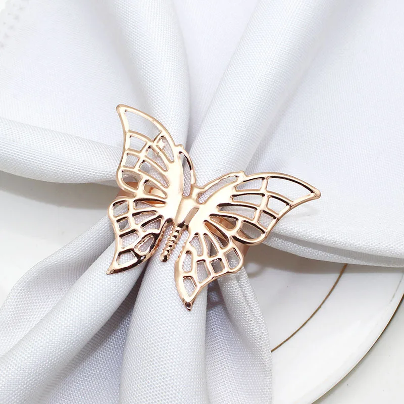 6 шт. креативное кольцо для салфеток металлическое Золотое Пряжка с двойной