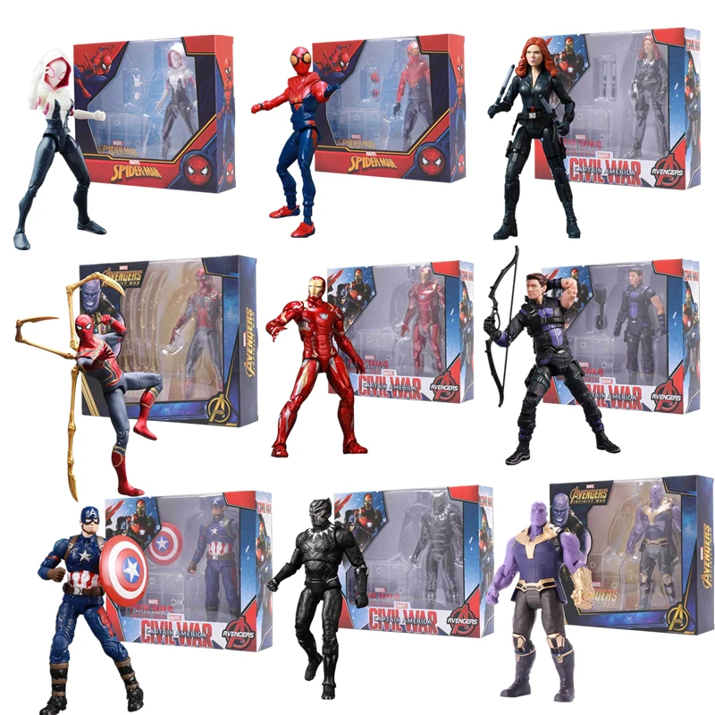 

Interesting Marvel Avengers Cartoon Hand-Made Model Movable Spider-Man Captain America Thanos Joint Movable Toy Anime doll