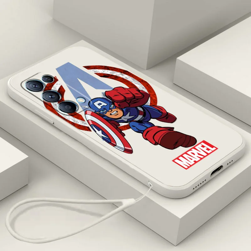 

Marvel Captain America For OPPO Reno 9 8 7Z 6 5 4Z 2Z Lite Pro SE Neo 4G 5G Silicone Soft Black Phone Case