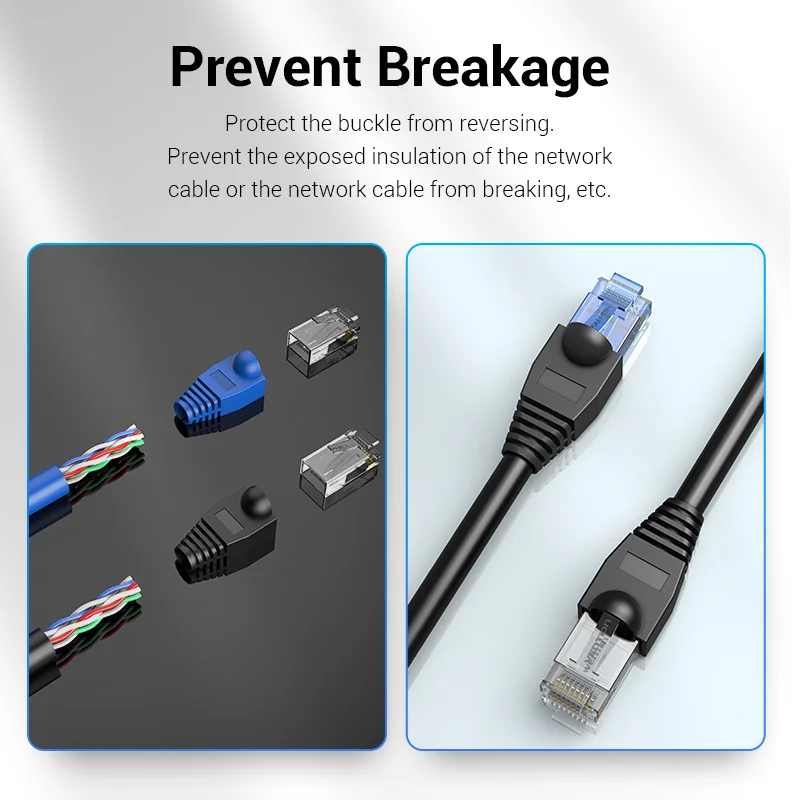 Vention RJ45 Защитные колпачки для коннекторов Ethernet разъемов 100 шт. для кабелей CAT5E/6.