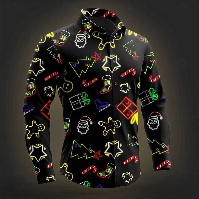 Рубашки с узором Звездный свет и снежинка мужская уличная рубашка в стиле