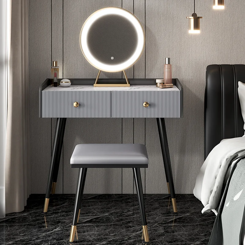 

Light Luxury Dressing Table Bedroom Modern Simple Makeup Tables Small Apartment Make Up Locker Desk Advanced Sense Gift Girls