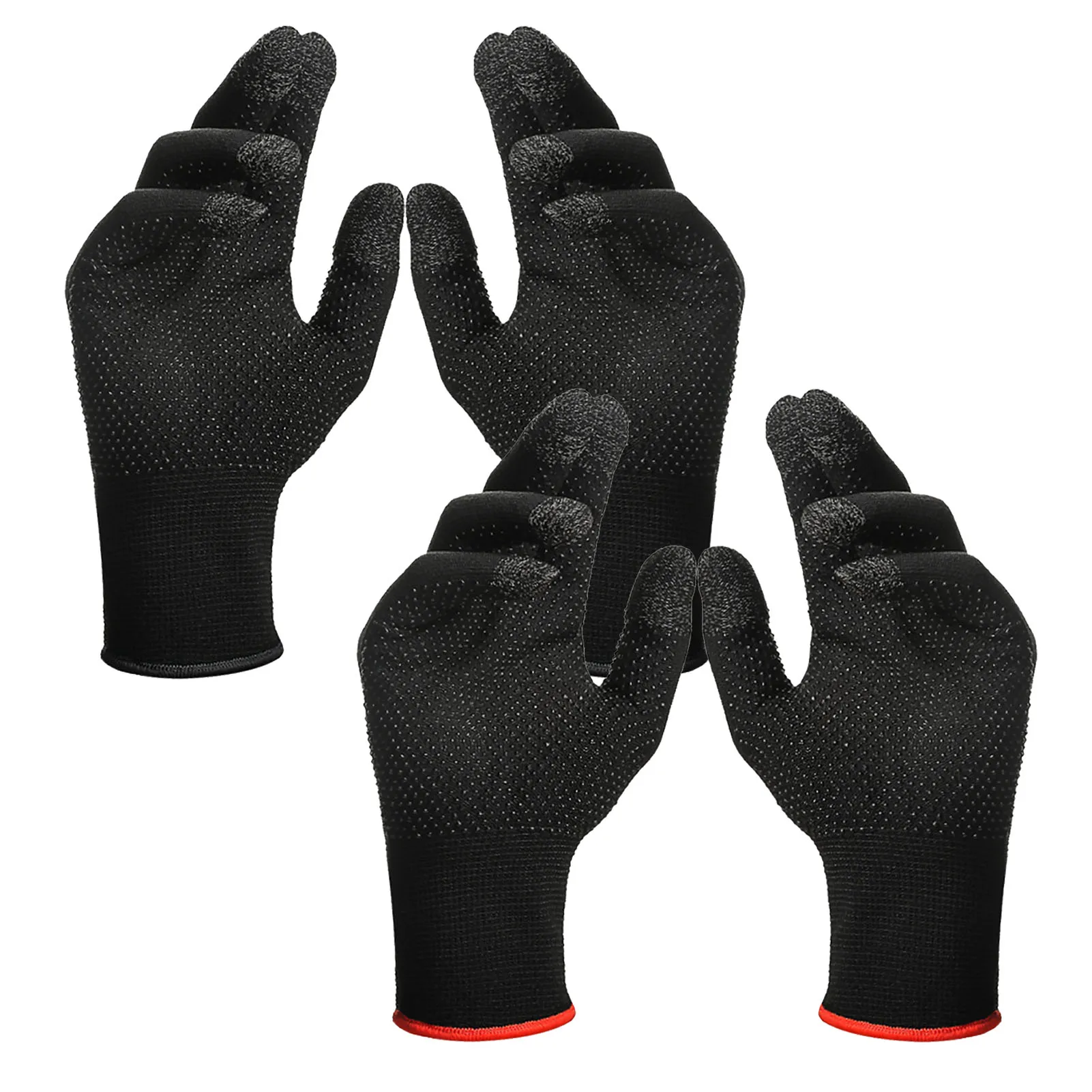 

Touch Finger Gloves Anti-Sweat Breathable Game Gloves Touch Finger With Dot Silica Gel Palm Non-Slip Design Support Almost All