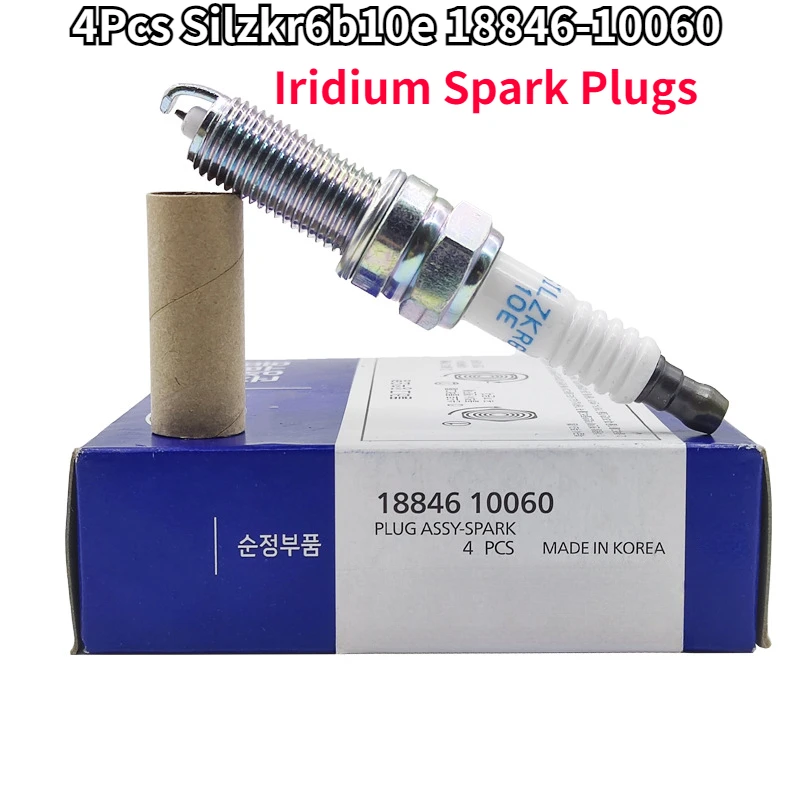 

4pcs Spark Plug 18846-10060 SILZKR6B-10E Iridium Spark Plugs Ignition System Car Spark Candles Hyundai Accent KIA Rio I30 Ix15