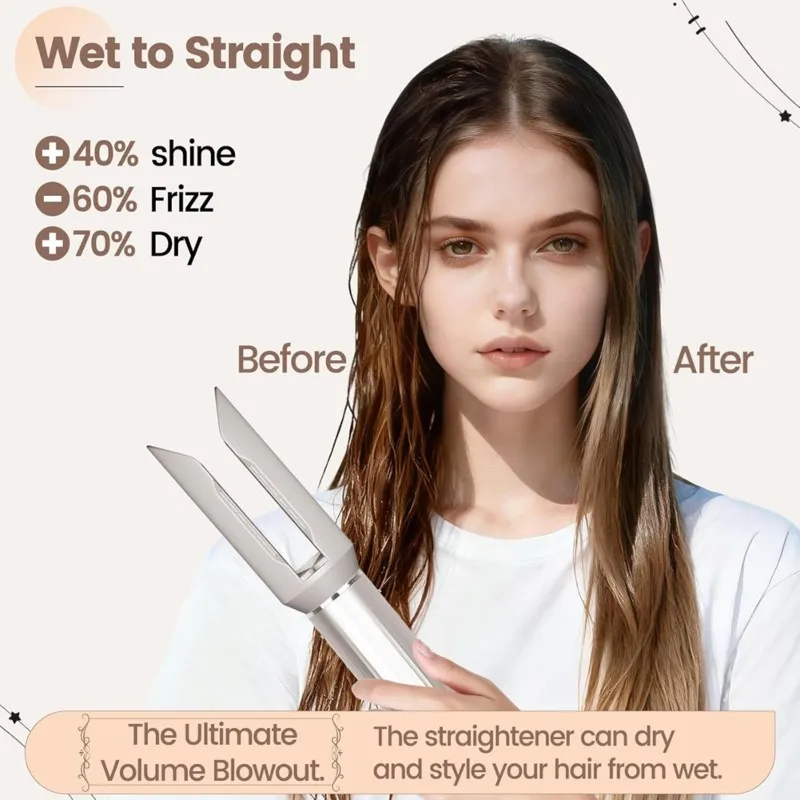 Фото Насадка A83G-Hair Smooth для выпрямления вьющихся и влажных волос, для выпрямителей Shark Flexstyle HD400, насадка с мягким воздушным потоком №4