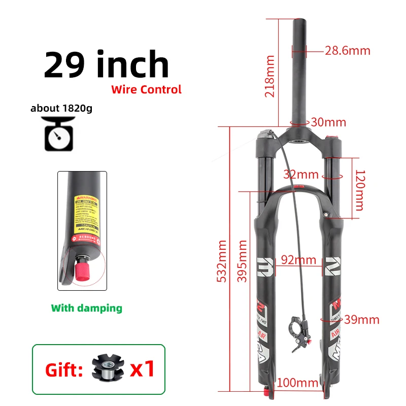Передняя вилка для горного велосипеда MEROCA 26 дюймов 27 5 дюйма 29er пневматическая