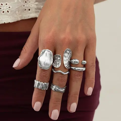 DIEZI Комплект колец с жемчугом 7 шт.