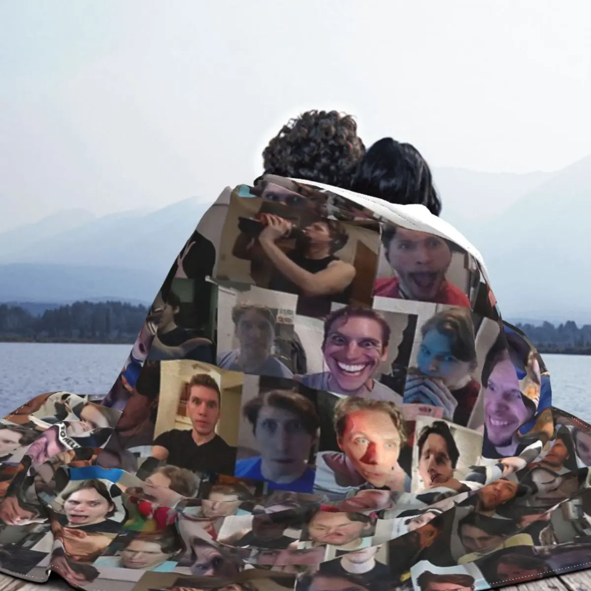 Аниме коленное одеяло Jerma с коллажем для кровати одеяла и пледы