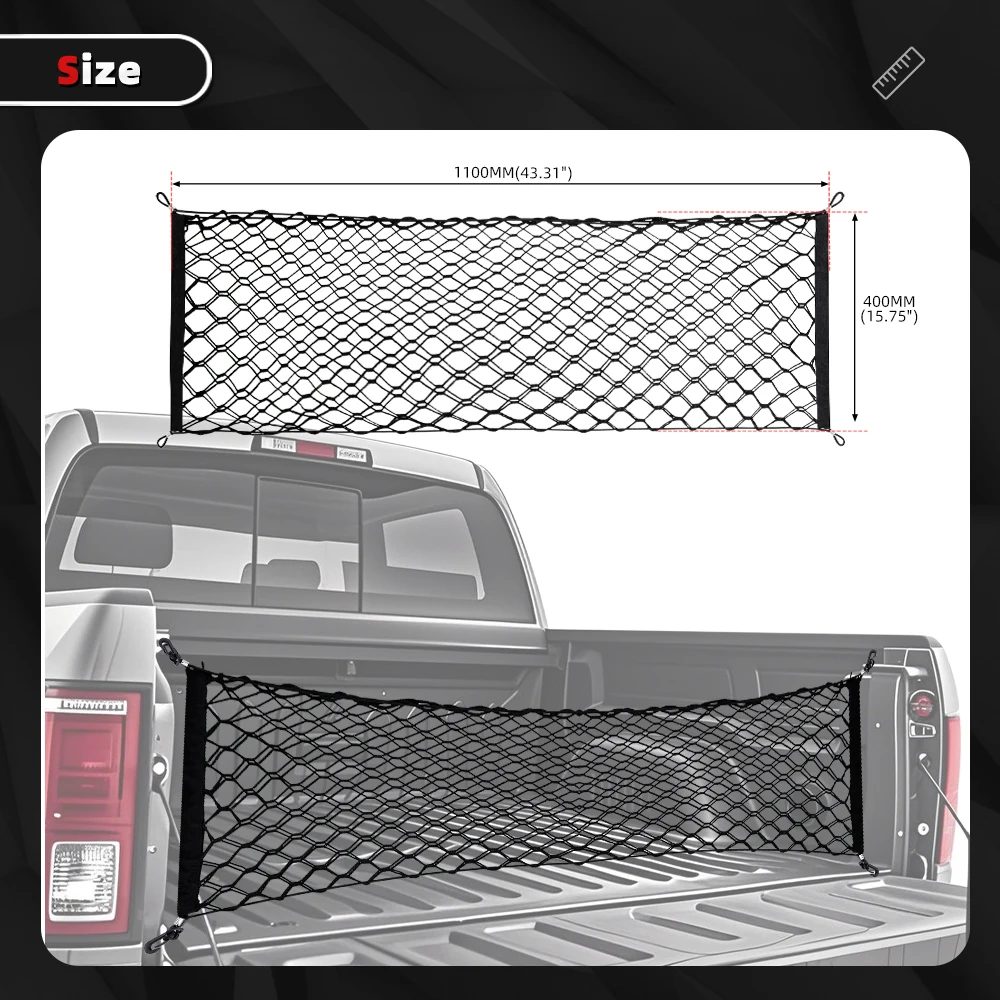 RASTP-100x40/110x40 см грузовая сетка для грузовика, сетка для хранения багажника, сетчатый органайзер, конверт, грузовая сетка, эластичная RS-BAG117
