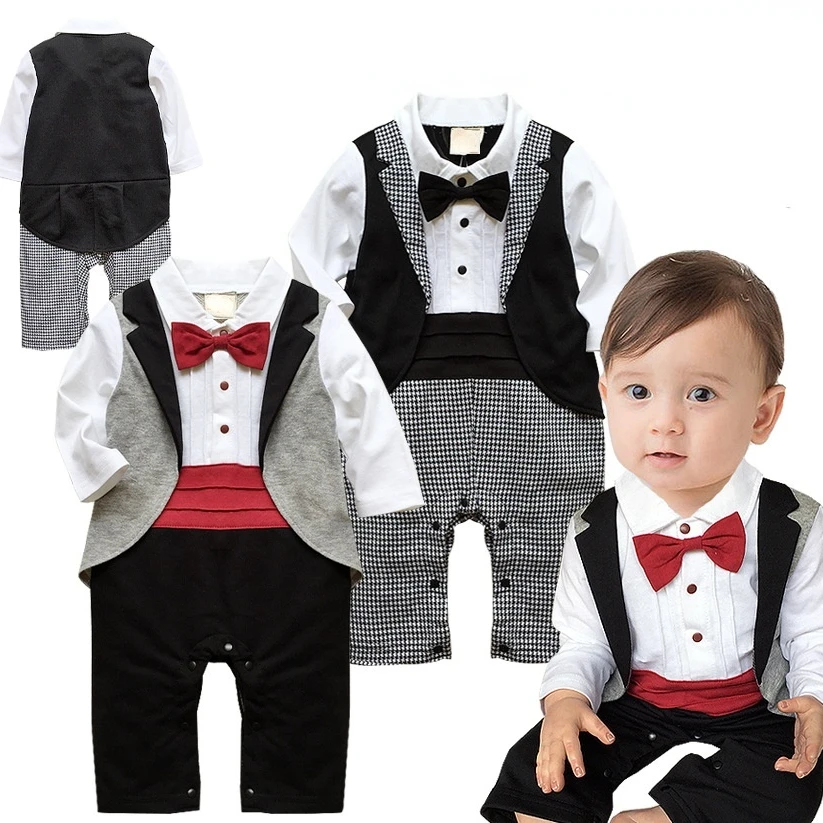 Baby Boys Gentleman Outfits Suits Clothing Summer Children One-Piece Rompers Baby Boy Clothes