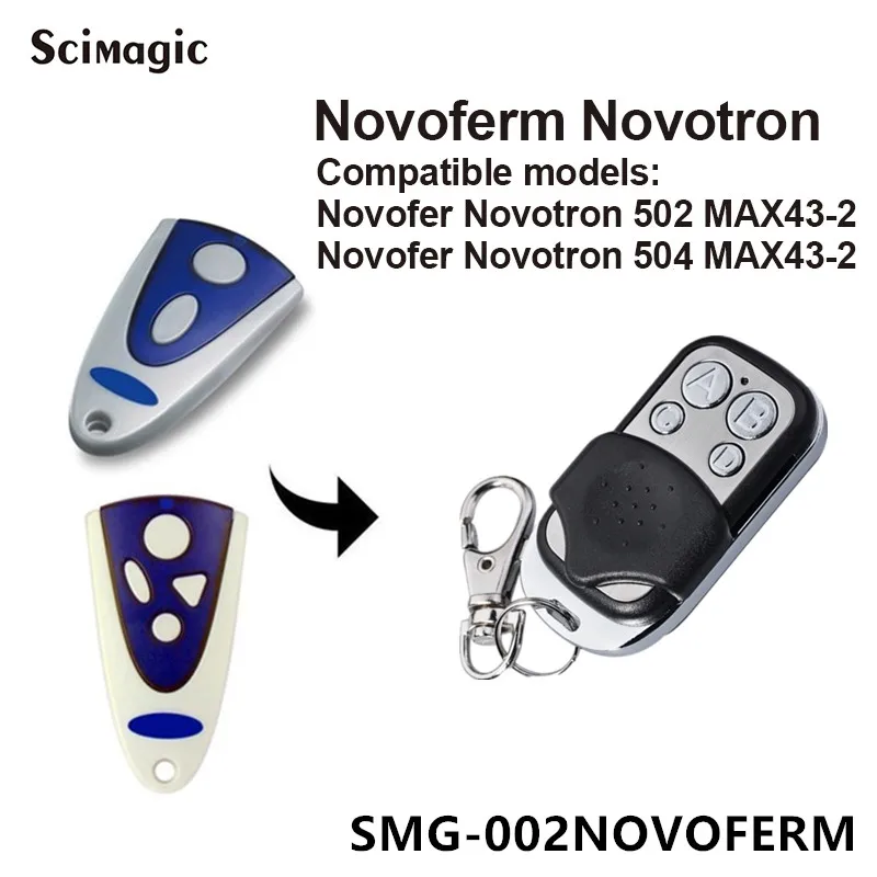 

NOVOFERM NOVOTRON 502 MAX43-4 512MAX43-2 504 MIX 43-2 Replacement 433.92mhz Garage Door Remote Control MINI-NOVOTRON 522 524