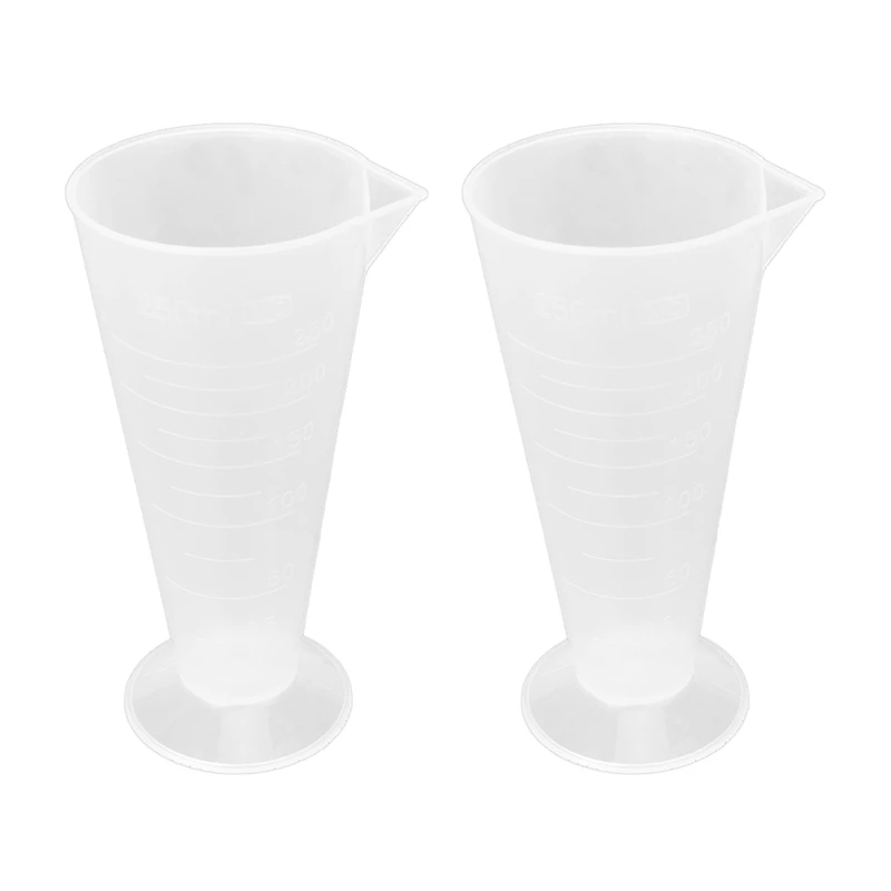 

2X 250Ml Kitchen Laboratory Plastic Measurement Beaker Measuring Cup