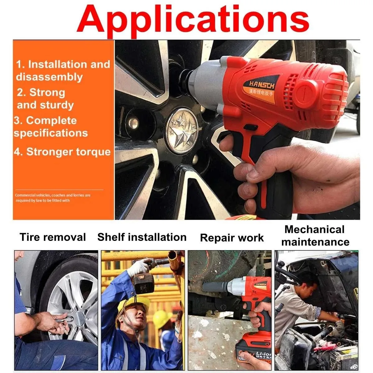 

4Pcs 17-22mm Electric Impact Wrench Hex Socket Head Kit For AC Electric Wrench, Lithium Wrench, Pneumatic Air Tool Socket Wrench