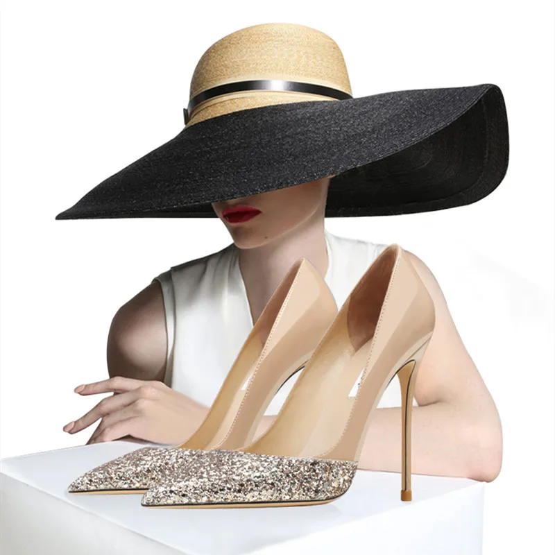 

Туфли-лодочки женские из лакированной кожи, брендовые туфли на высоком каблуке, шикарные сандалии в стиле пэчворк, на шпильке, весна-лето