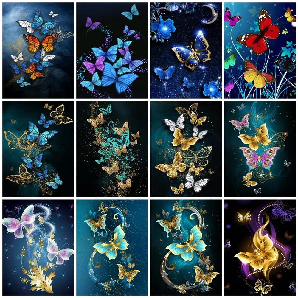 

EverShine алмазная живопись, полная квадратная бабочка, вышивка крестиком, алмазная вышивка стразы, искусство, животные, бусины, строительный по...