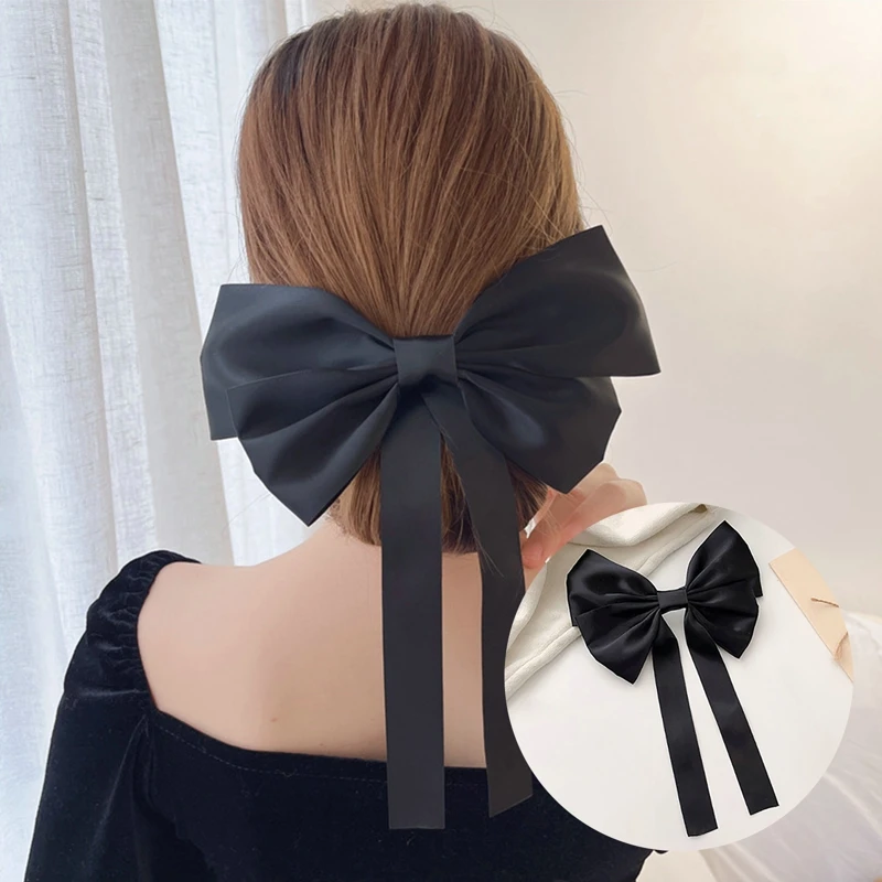 

Trendy Women Floral Large Bow Hairpin Girls Chiffon Bowknot Barrettes Sweet Princess Hair Accessories Elegant Ponytail Clip