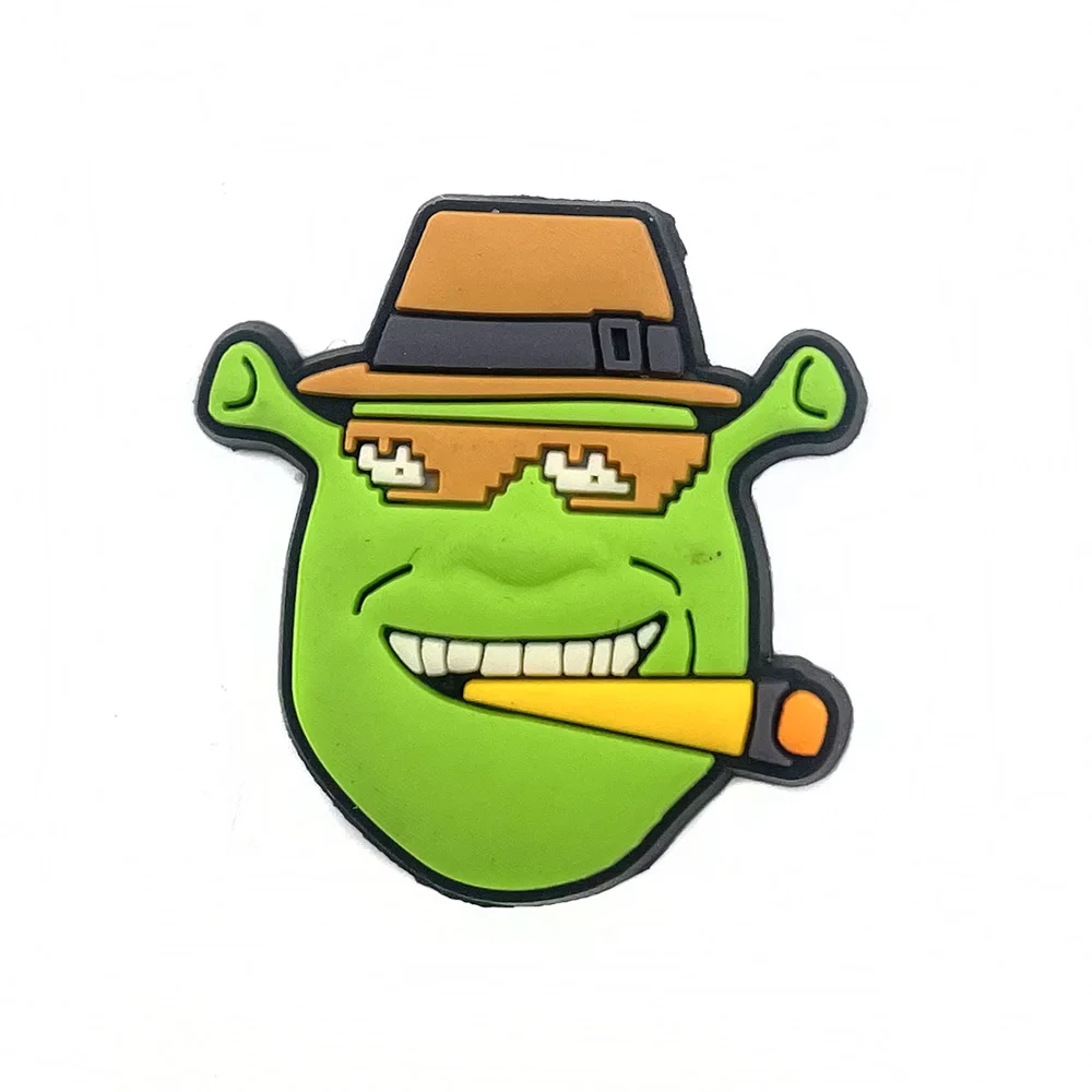 shrè_k Croc Charms Donkey 14PCS Green Monster Shoes Charm for Croc Cartoon PVC Accessories Clog Pins Crog Bracelets Decoration