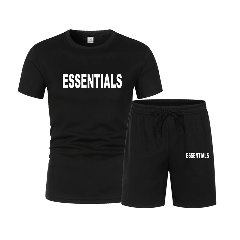 Men's Summer Clothing Men's Cotton Short Sleeve Shorts Two-piece Men's Sports Suit T-Shirt Suit Men's Casual Trend Suit