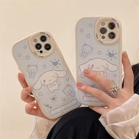 bandai cinnamonroll cute cartoon phone cases for iphone 13 12 11 pro max xr xs max x 2022 girls leather anti drop soft cover