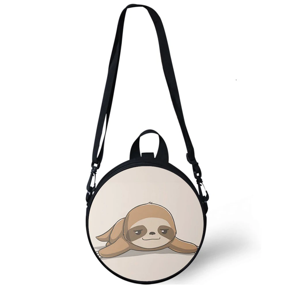 Folivora sloth slow lovely Child kindergarten Bag 3D Print Crossbody Shoulder Bags School Women Mini Round Bagpacks Rugtas Bag