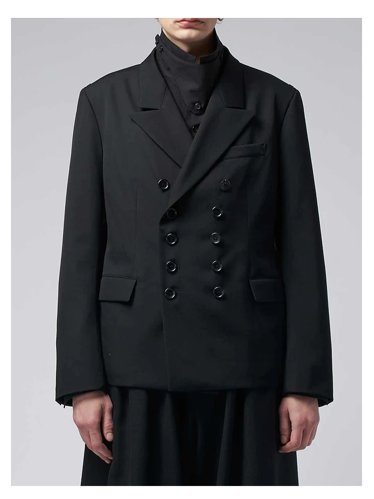 

double-breasted buttoning Closure collar wool yohji yamamoto Jacket blazer costume homme luxury women's blazer for men's blazers