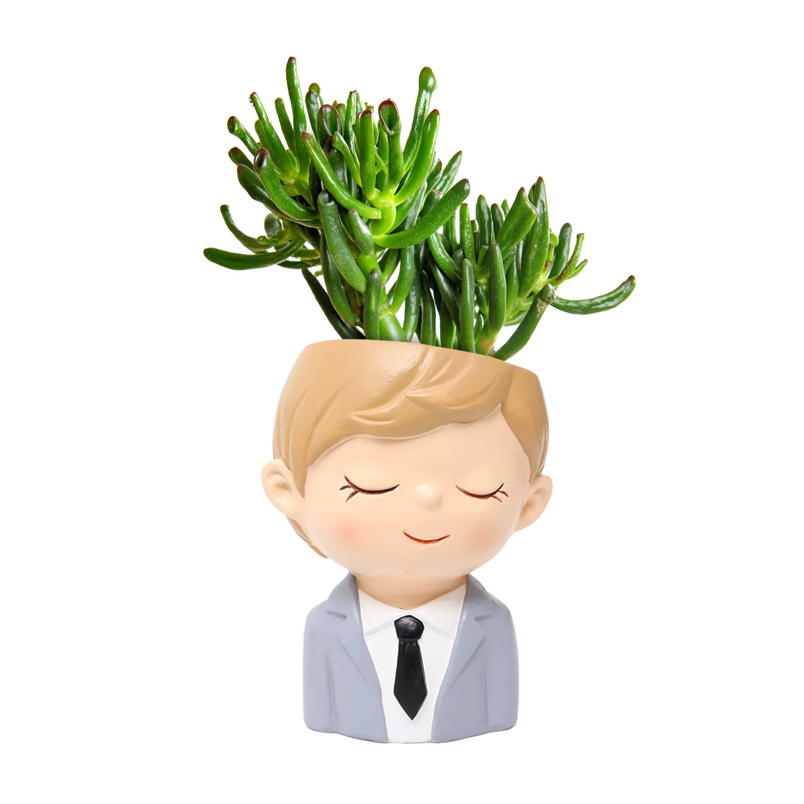 

Кашпо для суккулентных растений для пар, 4,13/3,93 дюйма, горшки для растений в форме лица с высоким мультяшным рисунком для выращивания комнатн...