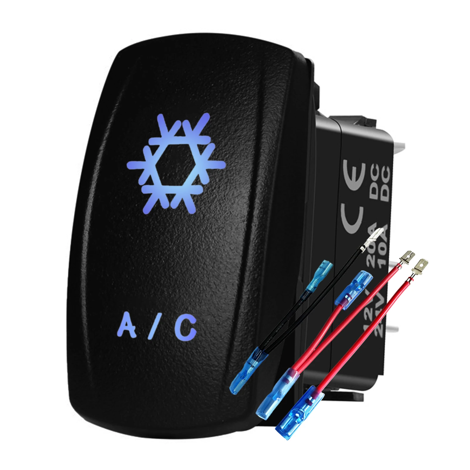 

12 В/24 В, кнопка с подсветкой синего света, кулисный переключатель, высокие и низкие точечные светильники зомби для легковых автомобилей, грузовиков, лодок, морских водонепроницаемых IP66