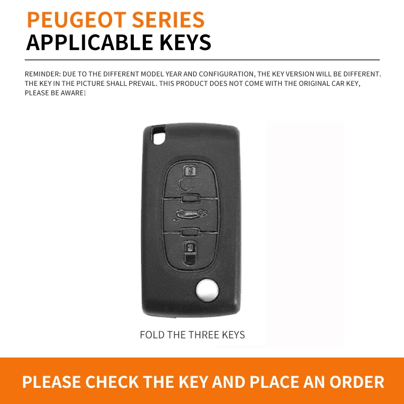 Чехол для автомобильного ключа из сплава Zine чехол-держатель Peugeot 107 207 307 307S 308 407 607