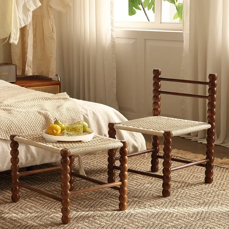 Тканый стул из цельного дерева дизайн французской мебели средневековый