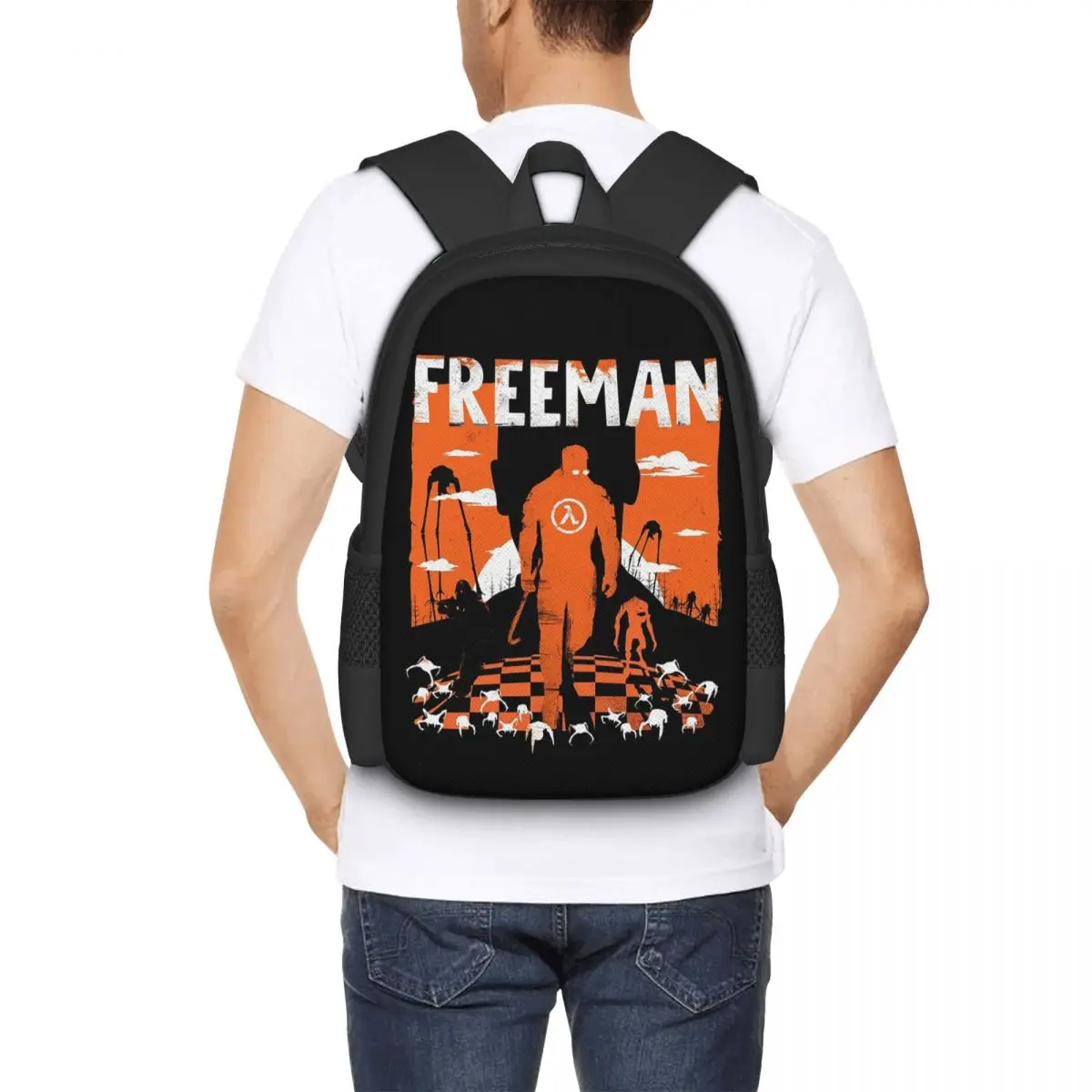 Фото Рюкзак The Freeman - Half Life, горячая распродажа, вместительный рюкзак для детей, школьная сумка, сумки через плечо для мужчин и женщин №2