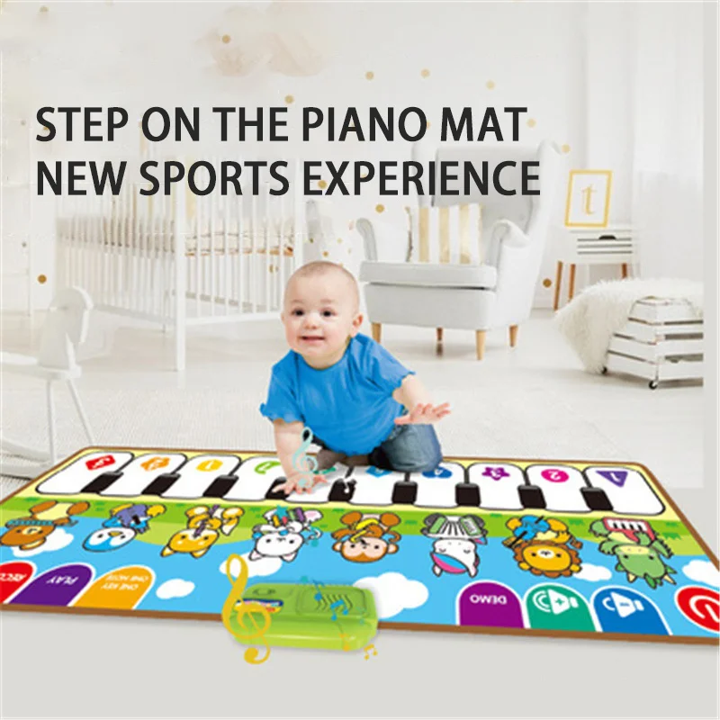 Детский музыкальный коврик напольный для пианино с клавиатурой детский игровой