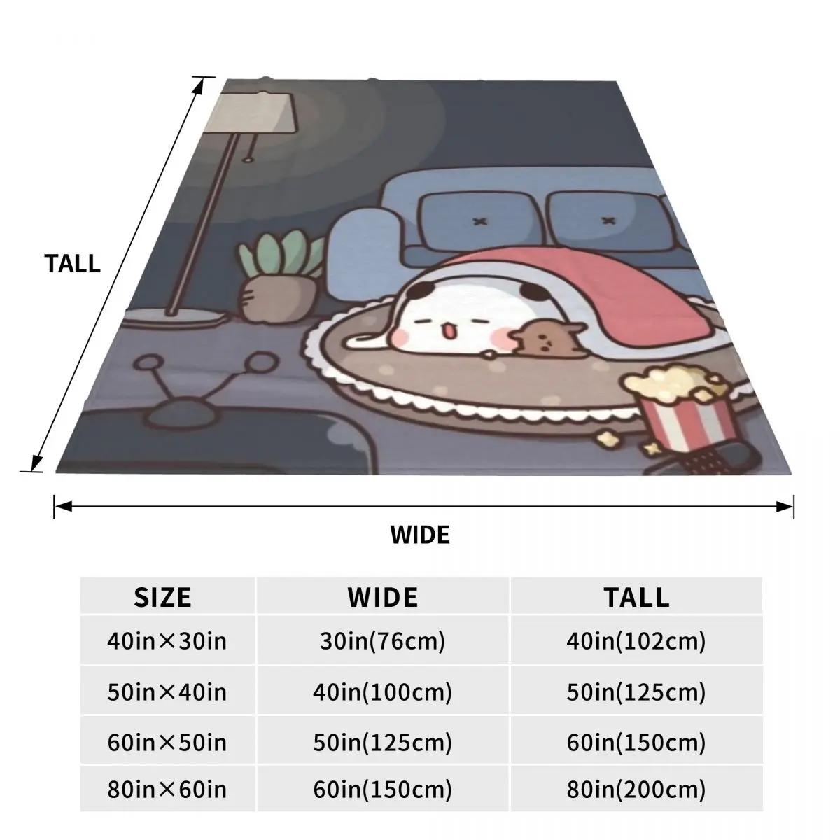 Одеяло с изображением панды медведя обнимающее бубу Дуду фланец текстильный