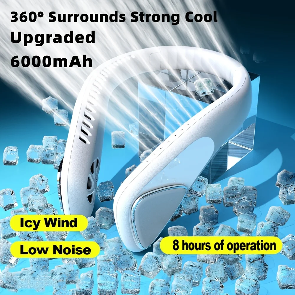 

New Hanging Neck Fan USB Charging Learless Hanging Neck Cooling Fan Outdoor Sports Lazy Portable Hanging Neck Fan
