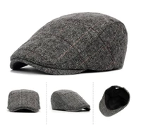 2020 autumn winter men cap hats berets british western style wool advanced flat ivy cap classic vintage striped beret cap