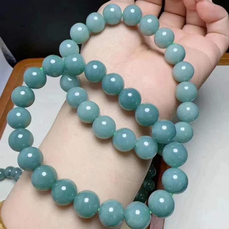 Браслет из натурального изумрудного дизайна модель A-уровня нефрит 12 мм. Хороший