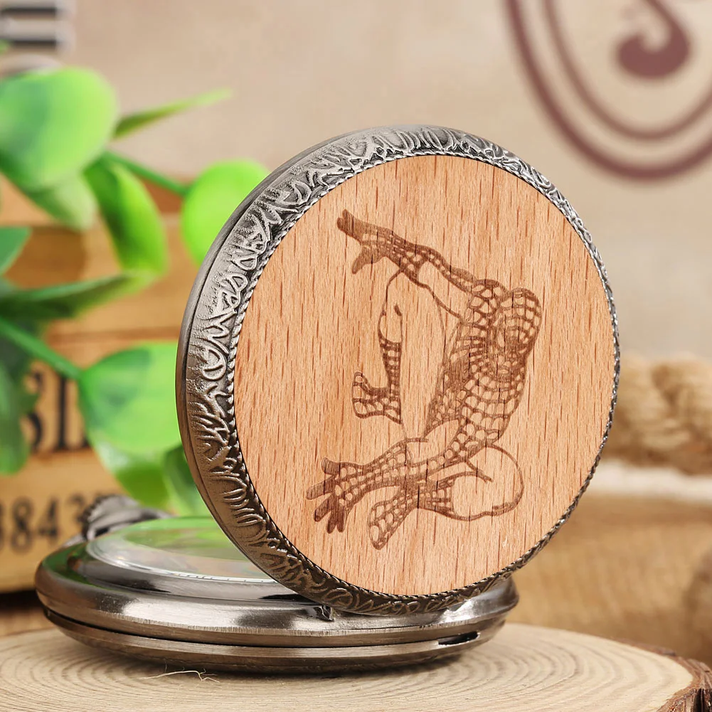 Новые серебристые кварцевые карманные часы с подвеской на ожерелье фигурка героя резьба по дереву часы для косплея ретро карманные часы Reloj De Bolsillo