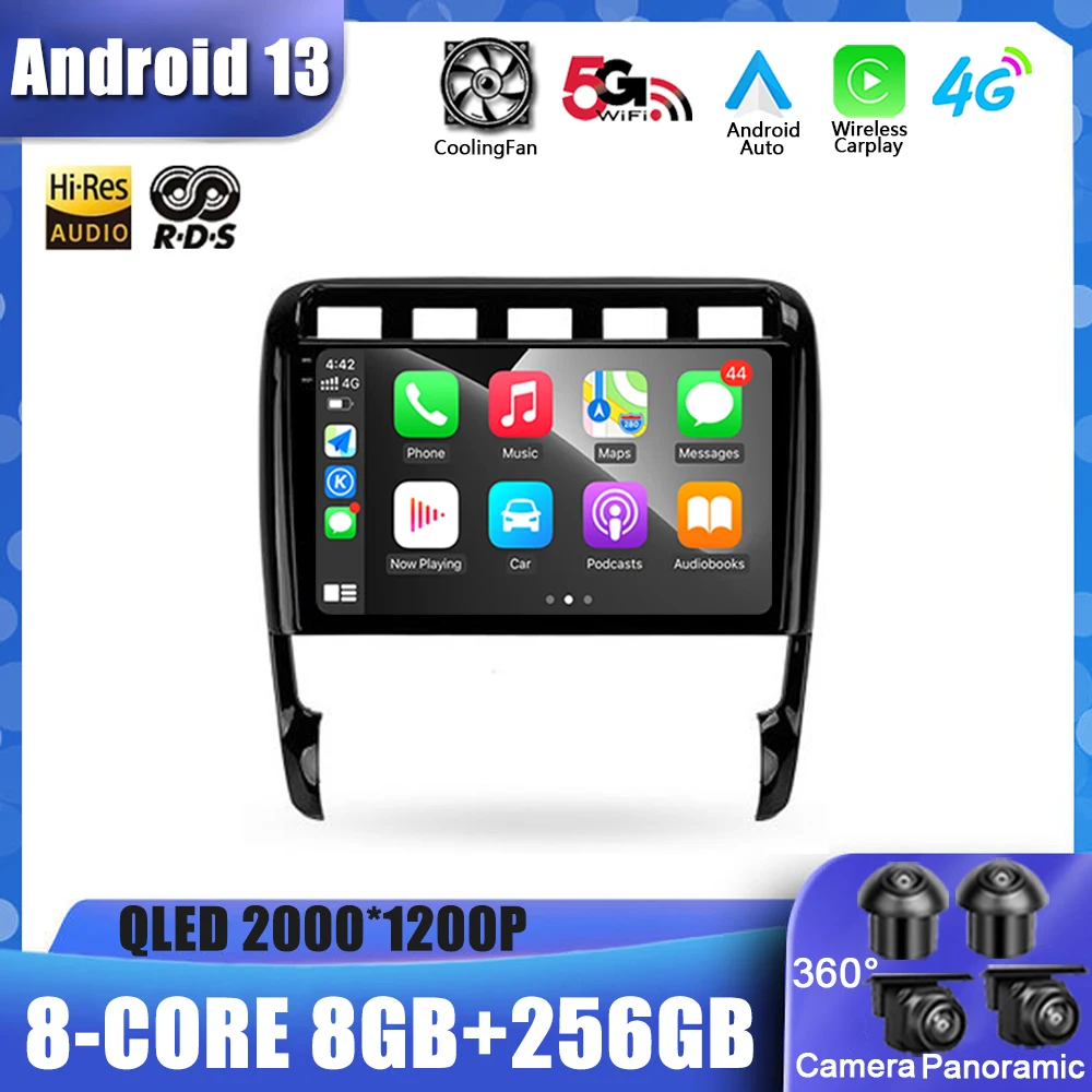 

Автомагнитола 9 "Android 13 для Porsche Cayenne I 1 9PA 2002-2010, мультимедийный плеер Carplay, Wi-Fi, разъем 2 DIN