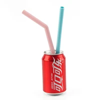 6 pcs reusable food grade silicone straws straight bent drinking party with cleaning bar accessory straw brush set