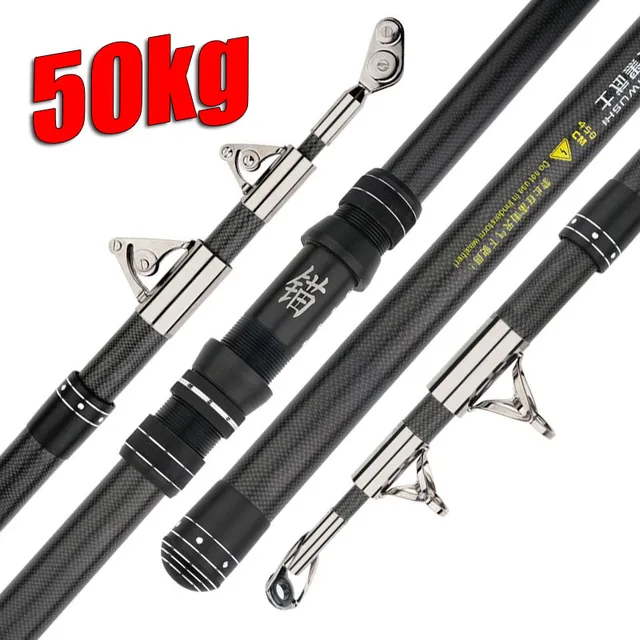 2.1-4.5M Carbon Fishing Rod 50kg above Superhard Long Distance Throwing shot Rod Telescopic Sea Boat High Quality Fishing Gear 1