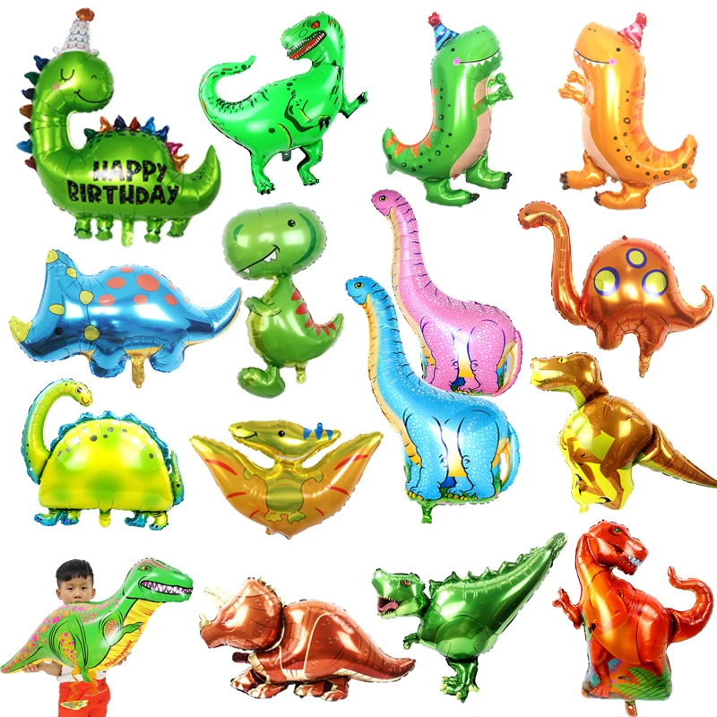 

1pc Large 4D Dinosaur Foil Balloons Green Dinosaur Standing Dragon Birthday Party Decorations Kids Supplies Boy Toys Air Globos
