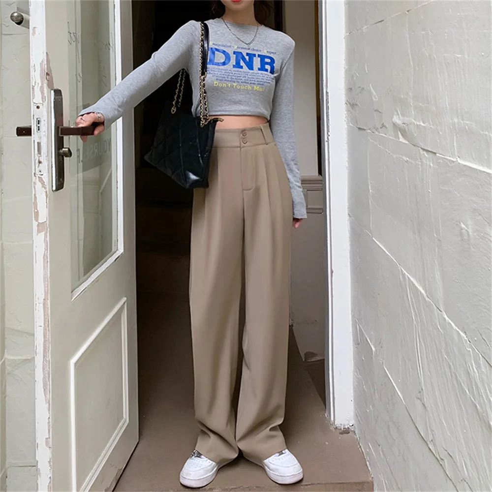 Брюки Alien Kitty Женские повседневные однотонные модные офисные штаны с широкими