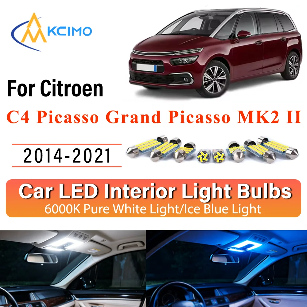 Фото Новая лампа для номерного знака KCIMO Canbus для Citroen C4 Picasso Grand Picasso MK2 II 2014-2021, премиум-класса, без ошибок, простая установка. №1