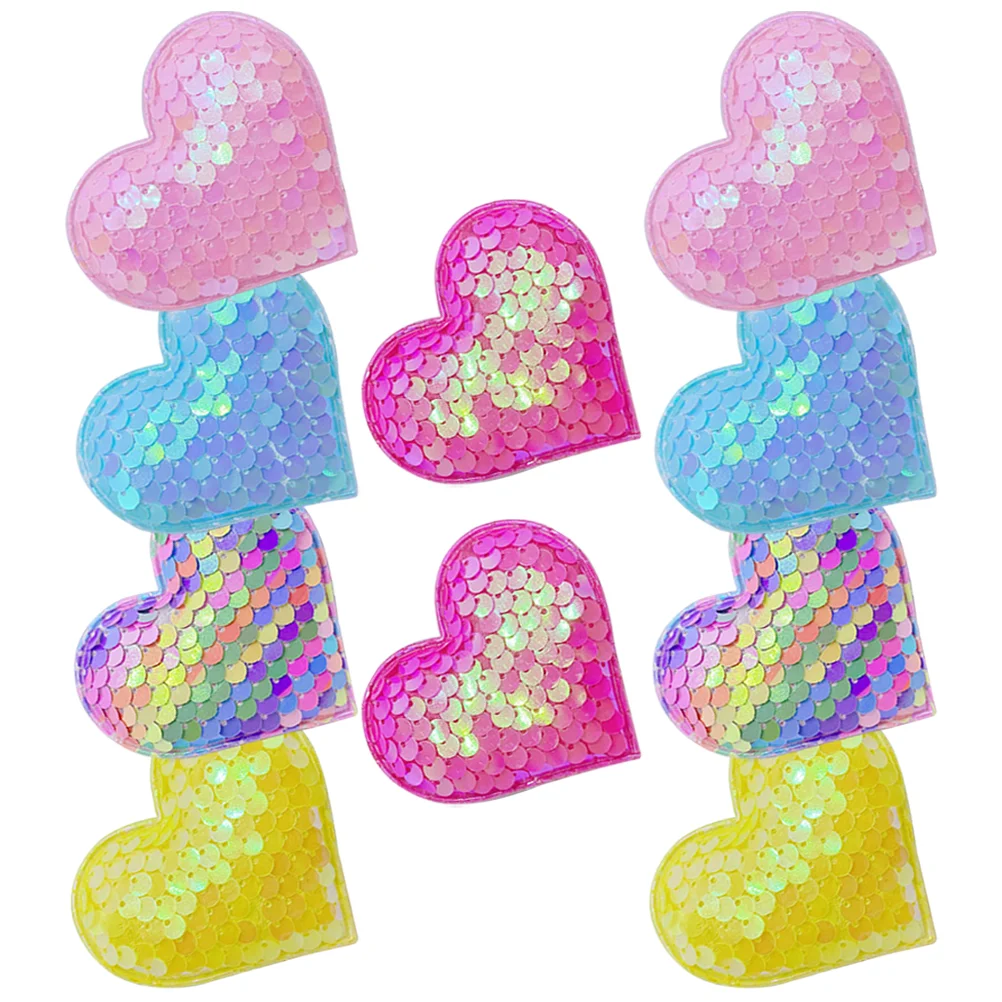 

10 Pcs Fabric Heart DIY Charms Accessories Sequins Embellishments For Crafts Child