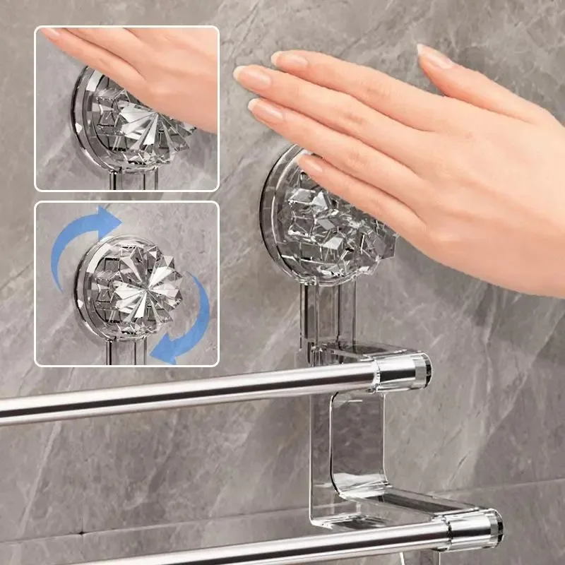 Двухслойная всасывающая стойка для ванной комнаты держатель полотенец из